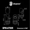 Racor giratorio de 90° para tubo BitsPower Artemis — platinium gray, modelo BPM-AT90R-PG
