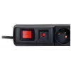 Regleta con interruptor: 8 tomas, cable de 1,5 m, negro