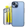 Set de funda protectora y cristal templado Baseus para iPhone 14 Plus – Glitter transparente azul
