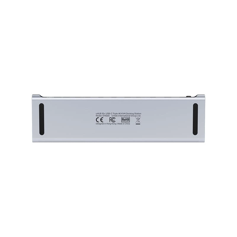 KVM-Switch Unitek D1106AGY01 Estación de acoplamiento USB-C Triple 4K con KVM, 3x USB-A, 5x USB-C, HDMI×2, DP×1, RJ-45, lector SD, 3840×2160@60Hz, Aluminio