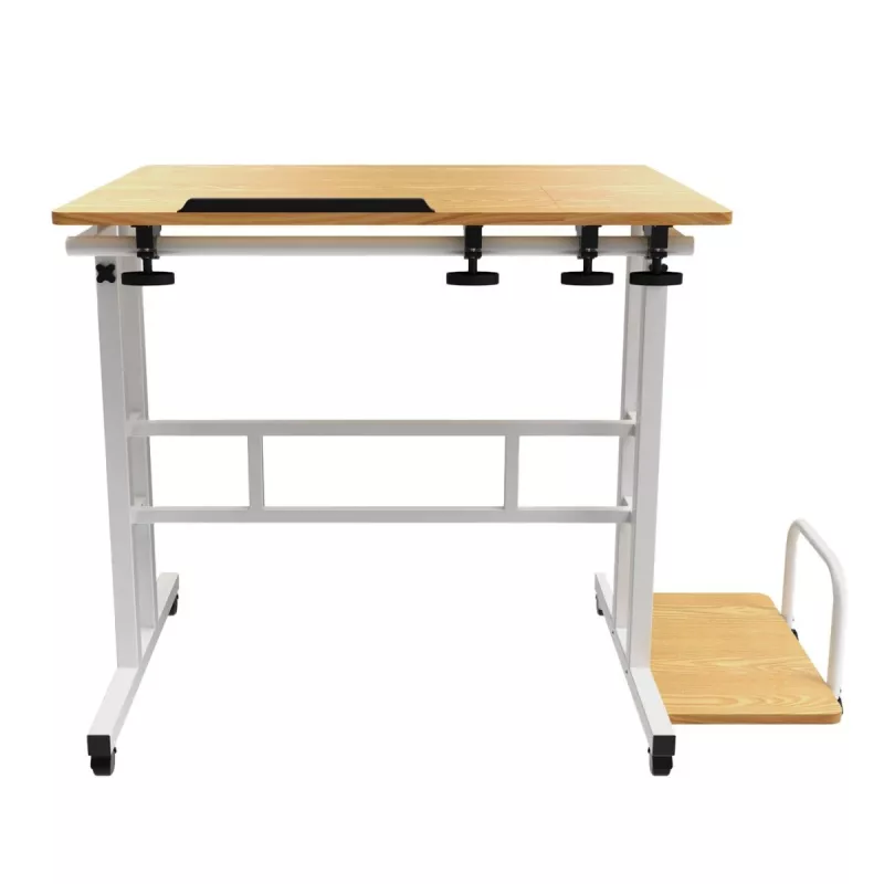 Mesa portátil para portátil Maclean, blanca, 80x60cm, 50kg máx, altura ajustable 67-115cm, MC-124 W