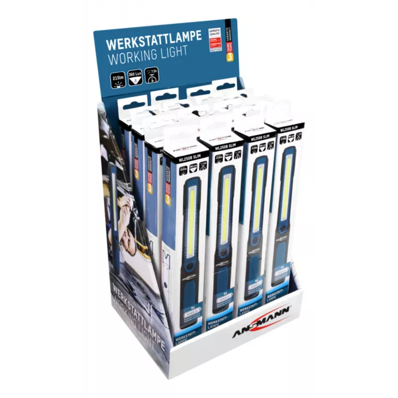 Linterna de mano Ansmann WL250B negra azul COB LED 3 W 215 lm
