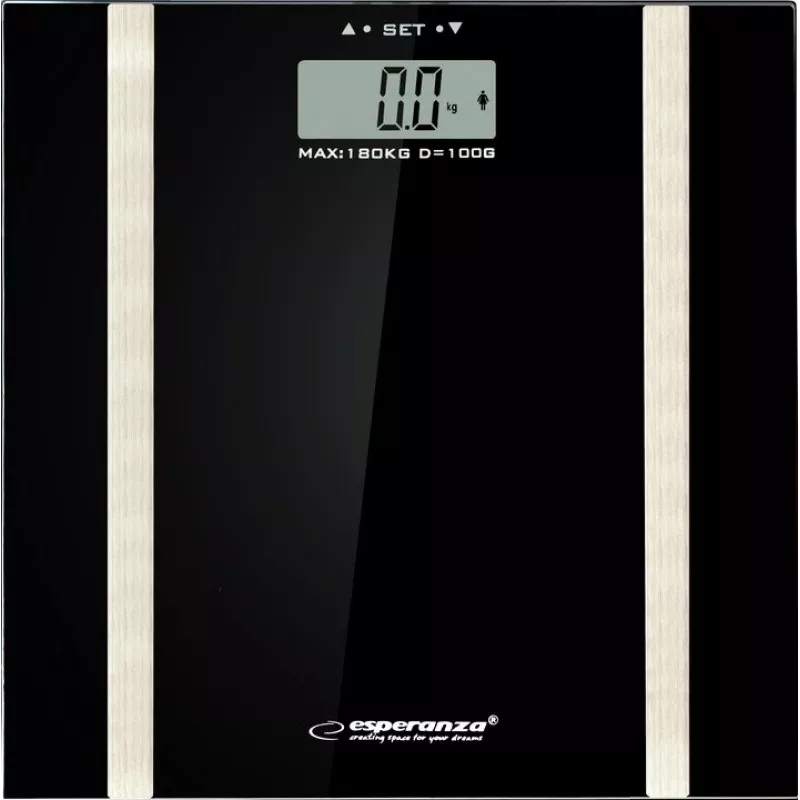 Báscula de baño Esperanza EBS018K – electrónica, 180 kg, negra