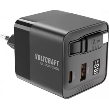 Voltcraft UC-2C1A65W02 Cargador USB Corriente de salida máx. 3 A USB-C USB-A Número de salidas 3 (VC-16619015)