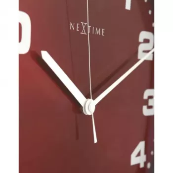 NeXtime Reloj 3053ro Dash Red, Ø35 cm, pared, rojo/plateado