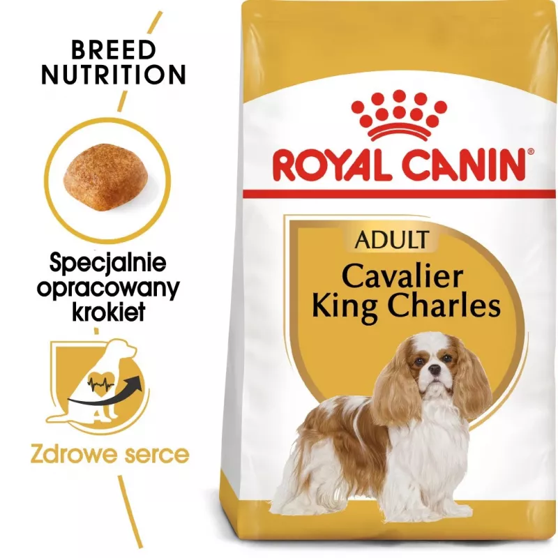 Comida seca para perros Royal Canin Cavalier King Charles Adult 1,5 kg — pollo, raza pequeña, piel y pelo, apoyo cardíaco