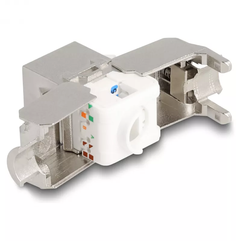 DeLOCK módulo Keystone RJ45 conector hembra a LSA Cat.6A con LED plata-blanco