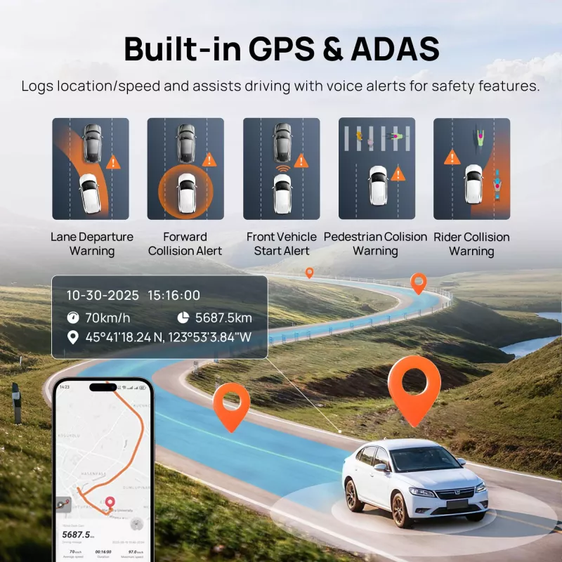 Dashcam 70mai A810S 4K Ultra HD, 3840×2160, 146° campo de visión, 3 inch IPS, Wi‑Fi 6, GPS, MicroSD hasta 512 GB, alimentación por mechero de cigarrillos