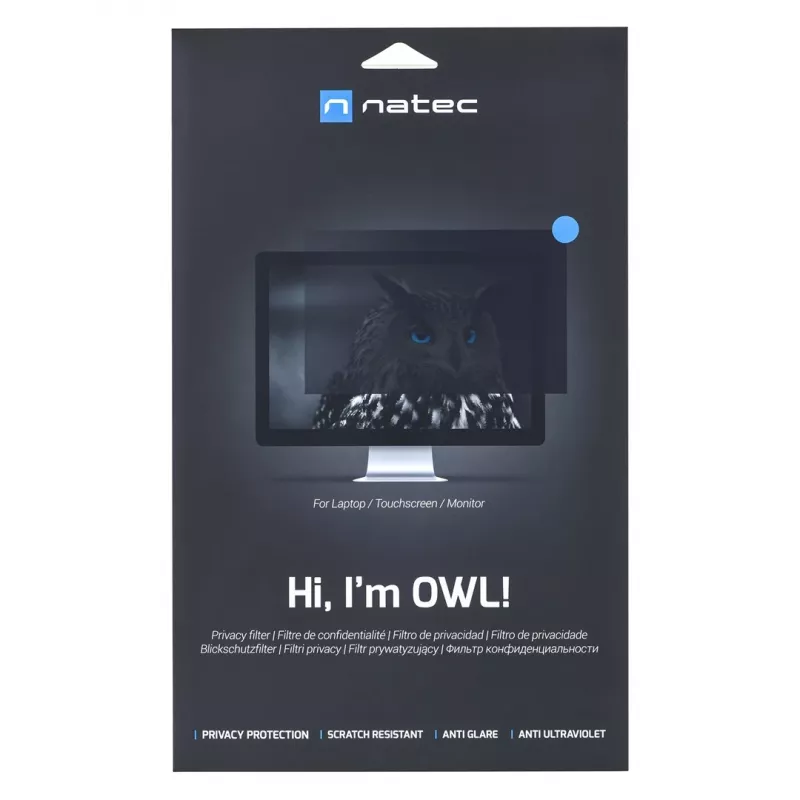 Filtro de privacidad sin marco para pantalla NATEC Owl 54,6 cm (21,5 pulgadas)