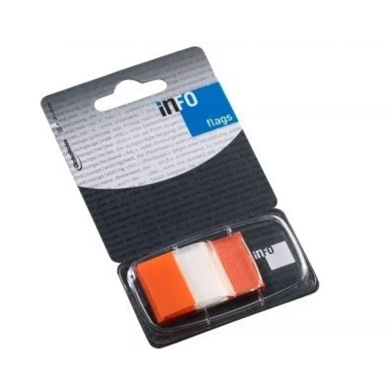 Índice de papel Global Notes, 25x43 mm, naranja, plástico (1x50) 0718-205