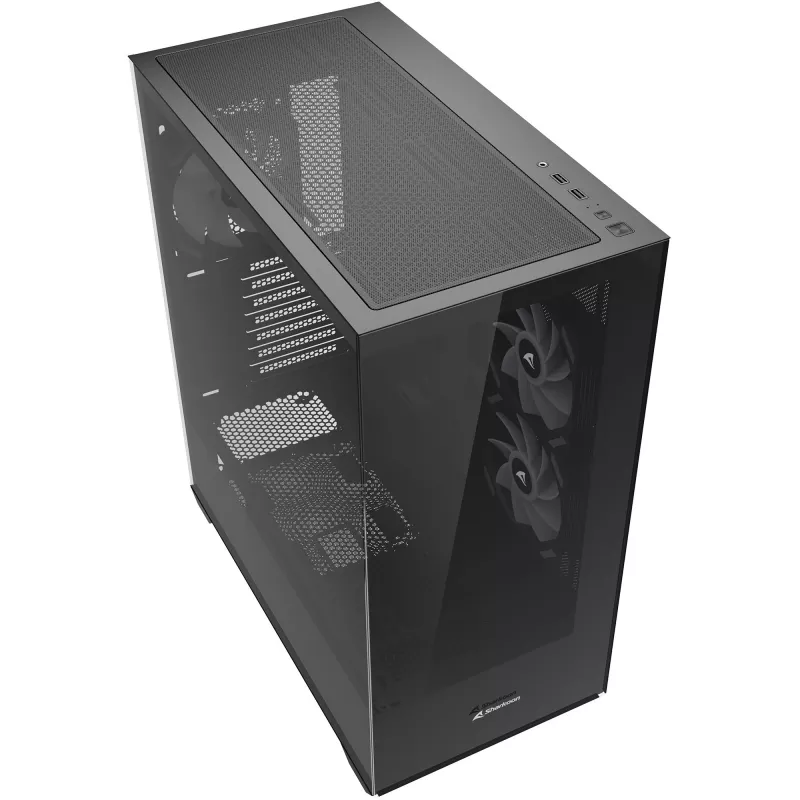 Caja Sharkoon SK6 ARGB torre ATX negra – caja mid-tower ATX con iluminación ARGB y ventana lateral de cristal templado