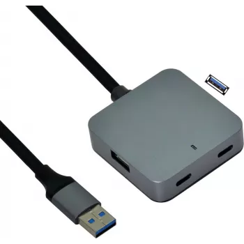 Hub USB VALUE 12.99.1124 USB 3.2 Gen 1 Type-A negro 5 m