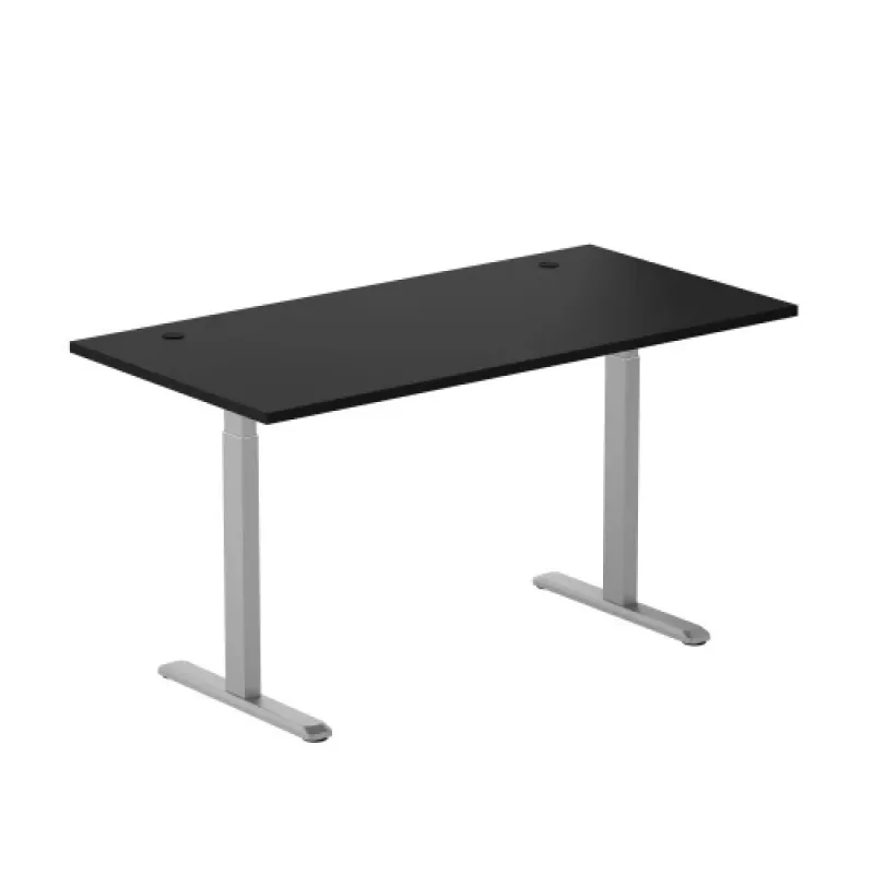 Mesa regulable en altura Up Up Bjorn Gris, tablero L Negro