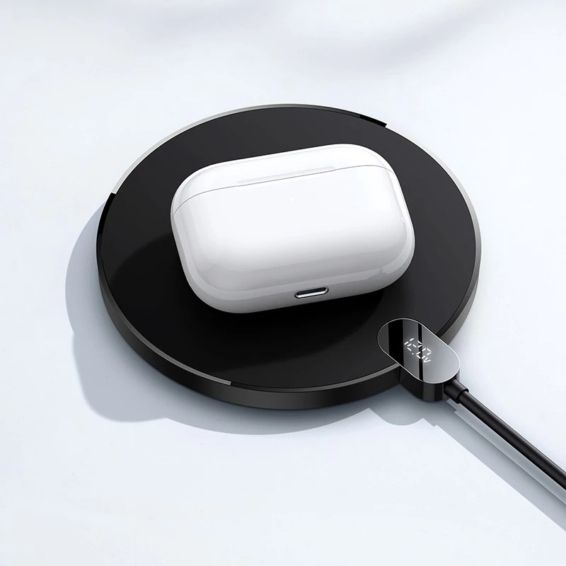 Cargador Baseus CCED000001 para dispositivos móviles auriculares, smartphone negro USB carga inalámbrica para interiores