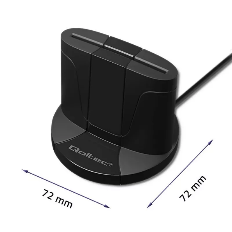 Lector de tarjetas inteligentes Qoltec 50632 USB 2.0 negro cable de 1m