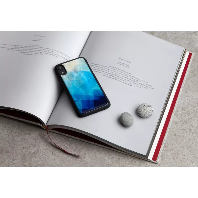 Funda para móvil iKins para iPhone XR – lago azul exterior, negro interior
