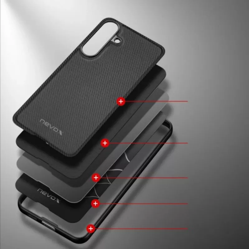 nevox StyleShell NYLO - Samsung Galaxy S25 FE negro (2576)