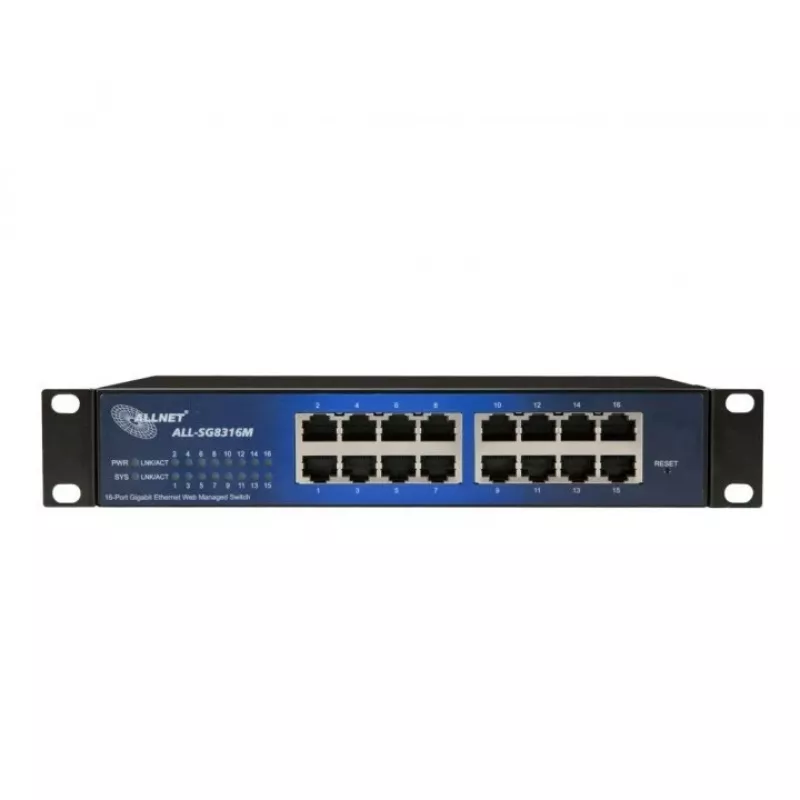 Switch gestionado ALLNET 112534 L2 Gigabit Ethernet 16 puertos 19U negro