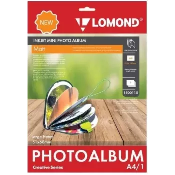 Mini álbum Lomond para inyección de tinta Corazón grande Mate 51x68 mm (Grande)