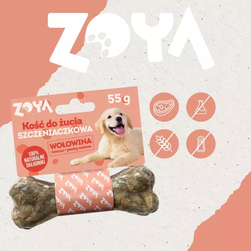 Hueso masticable para cachorro de vacuno ZOYA - Premios para perros - 55g