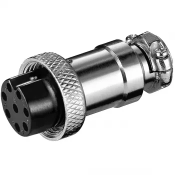 Conector hembra de micrófono, 8 pines plateado, 1 ud.