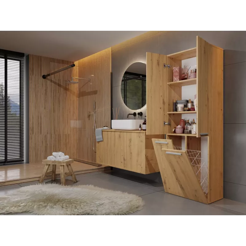 Top E Shop NEL 2K DD ART KPL armario de almacenaje para baño, roble