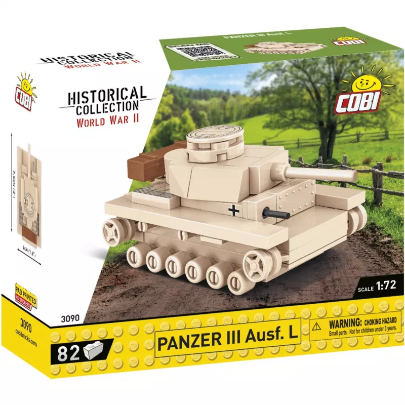 Set de construcción Cobi Panzer III Ausf.L — 103 piezas, edad recomendada 6+, beige