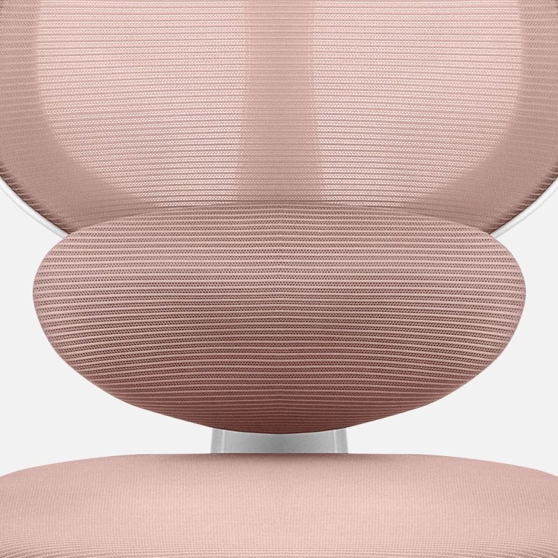 Silla giratoria infantil mark adler Junior 4.5 rosa — respaldo de malla, asiento de espuma, altura ajustable 40–50 cm, reposabrazos, soporte lumbar, ruedas (envase abierto)