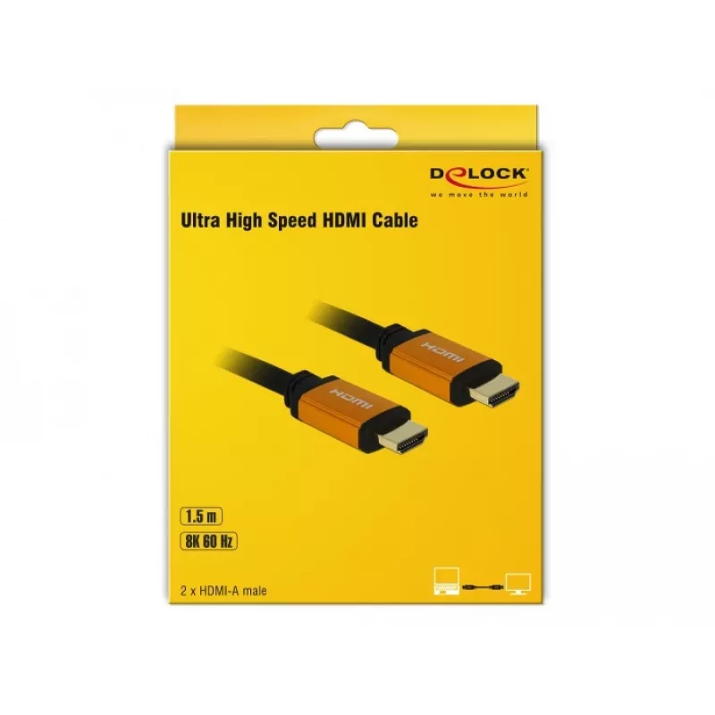 Cable HDMI DeLOCK 85728 1,5 m Type-A negro oro