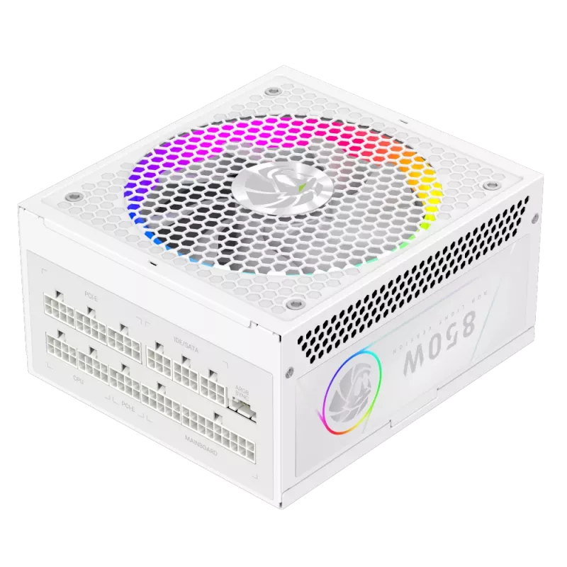 Gamemax fuente de alimentación, 80 PLUS, Gold | RGB 850G WH | 850 W