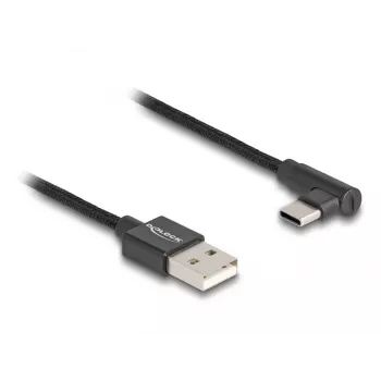 Cable USB 2.0 DeLOCK Type-A macho a USB Type-C macho acodado 0,5 m negro