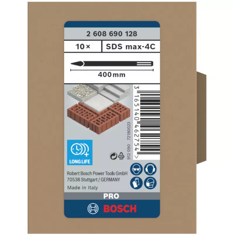 Punta de cincel para martillo perforador Bosch 2 608 690 128 400 mm 10 uds.