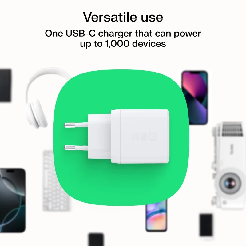 Fuente de alimentación Green Cell PowerSource Solo30 30W blanca — cargador USB-C, 30 W de potencia de salida
