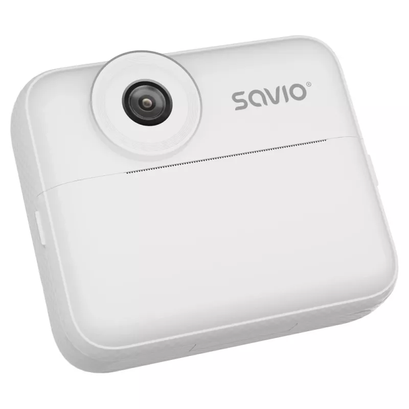 Cámara instantánea SAVIO AN-01 para niños, blanca, LCD de 6,1 cm (2,4″), MicroSDHC hasta 32 GB, USB-C, batería de 1200 mAh, sin flash integrado