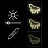 Cartel de neón LED MANTA SNL103WH – motivo caballo, blanco