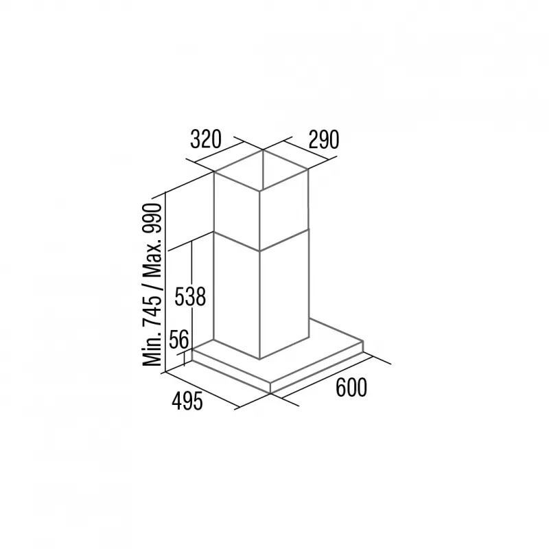 CATA SYGMA 6010 BK de pared negro 427,1 m³/h