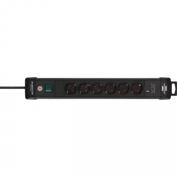 Alargador de corriente Brennenstuhl 1951160608 3 m 6 tomas AC para interior negro
