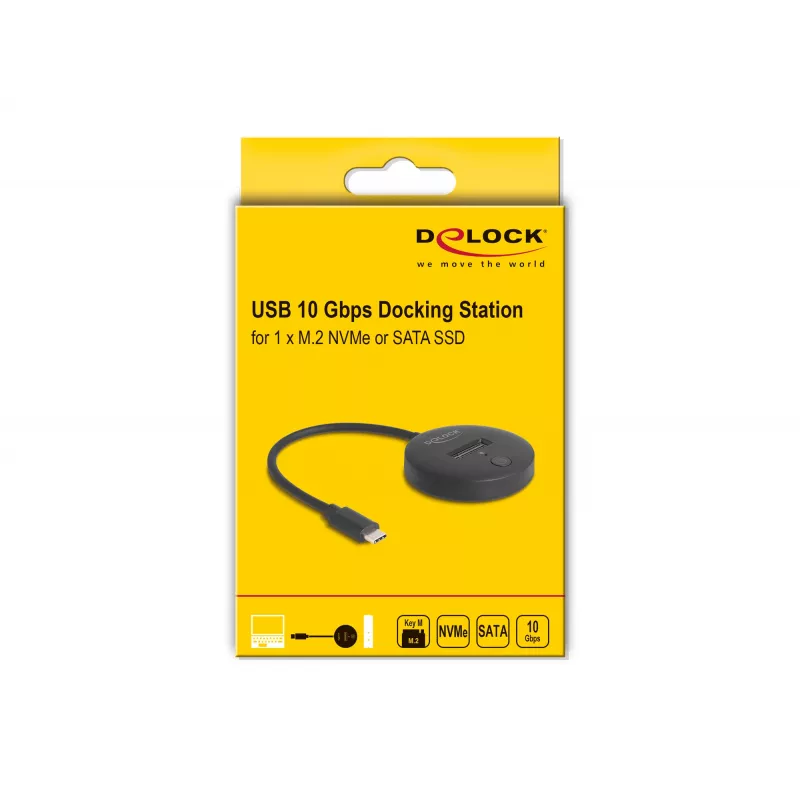 Estación de acoplamiento M.2 DeLOCK 64254 USB 3.2 Gen 1 Type-C NVMe SATA