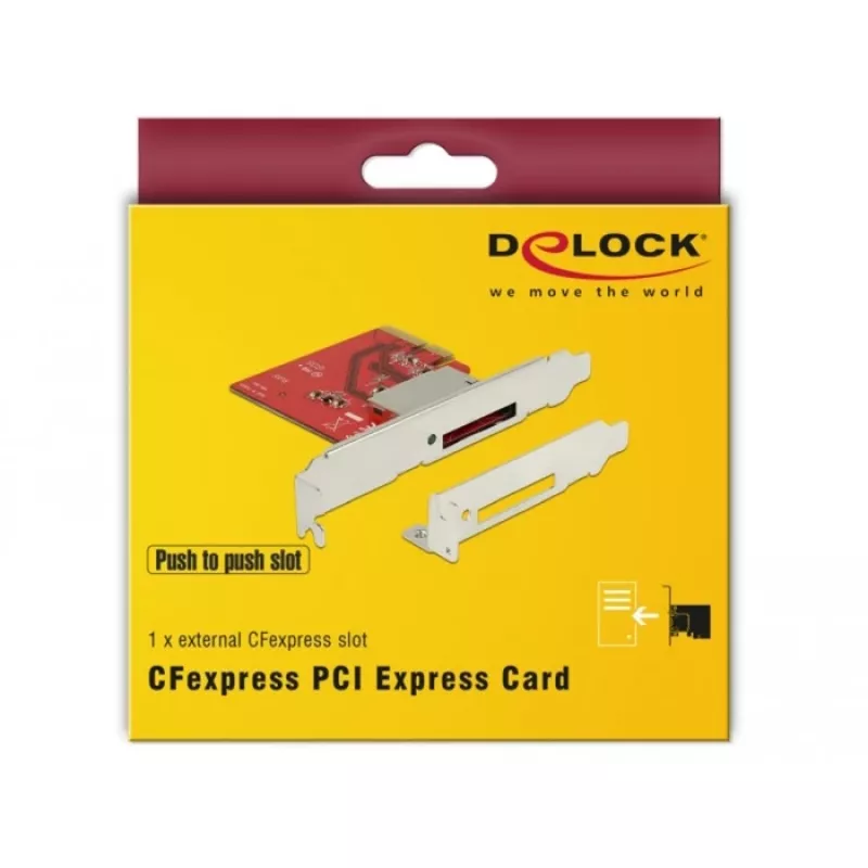 DeLOCK PCI Express > 1x ranura externa CFexpress - lector de tarjetas (CF) - PCI Express x4 3.0 (91748)