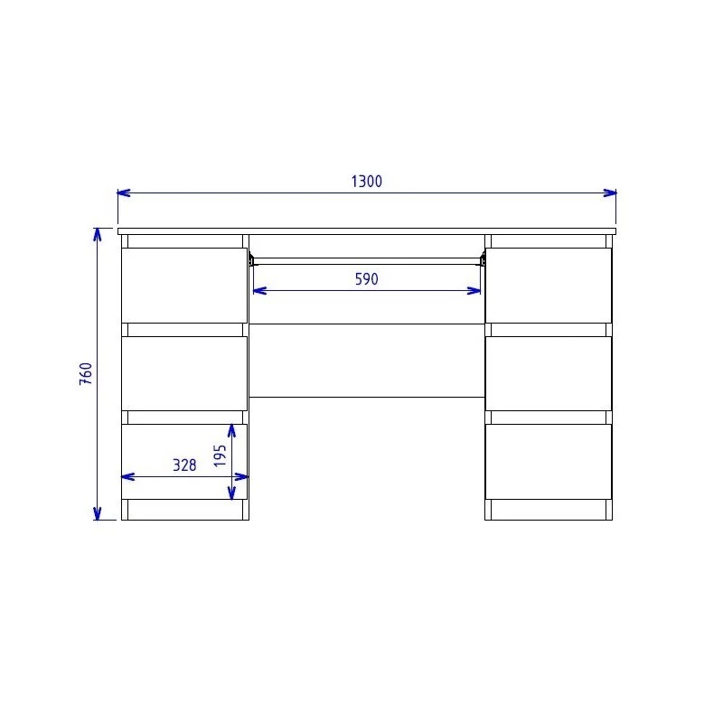 Topeshop KUBA BIEL MAT escritorio para ordenador, blanco