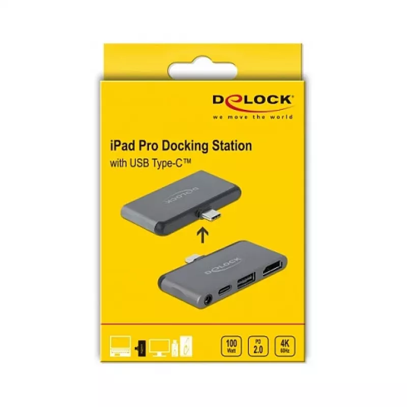 Base de acoplamiento para tablet Apple DeLOCK Mini Docking Station 4K 60 Hz