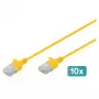 Cable de red CAT6 U-UTP DIGITUS 5 m fino, amarillo, pack de 10