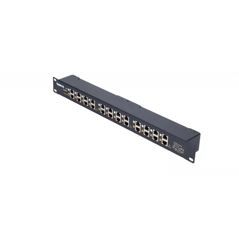 Inyector PoE Gigabit Extralink 12 puertos 12x 1000Mb/s RJ45, rack