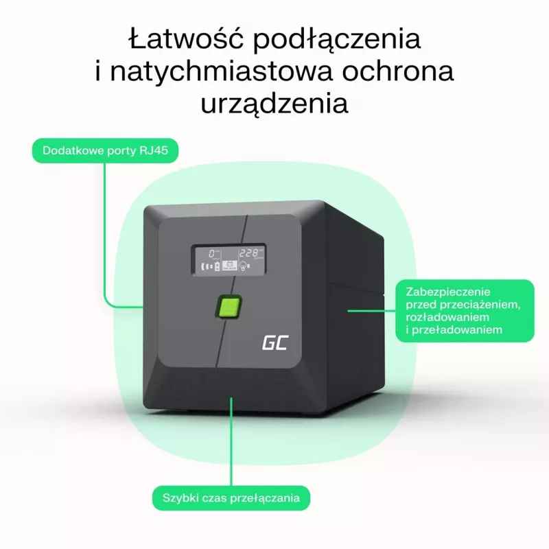 Green Cell SAI (SAI) Line-Interactive 1 kVA 600 W 4 salidas AC