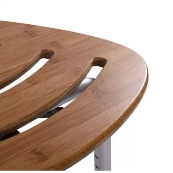 Taburete de baño y ducha de madera