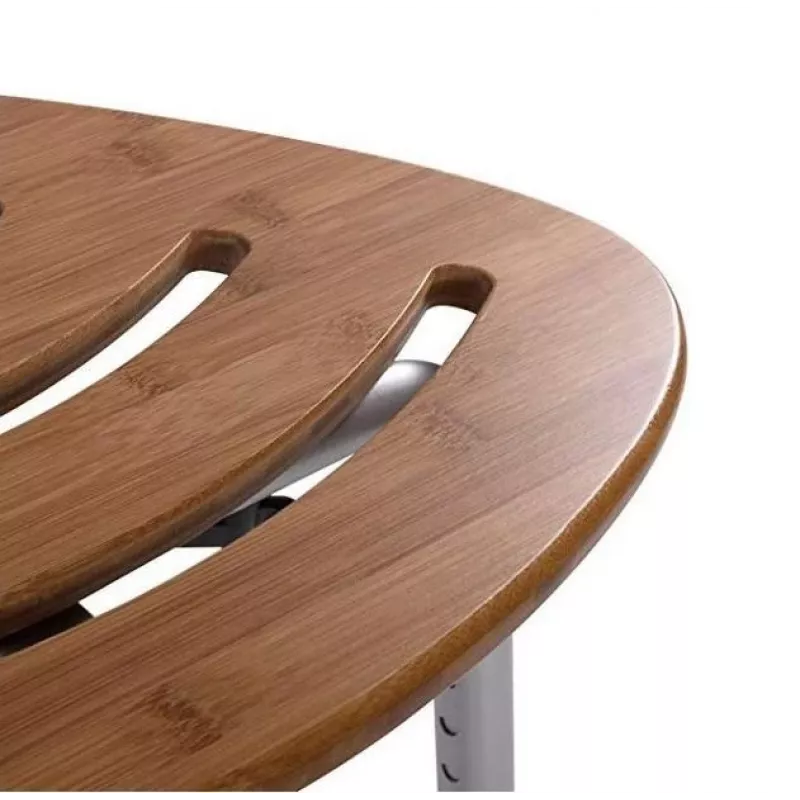 Taburete de baño y ducha de madera