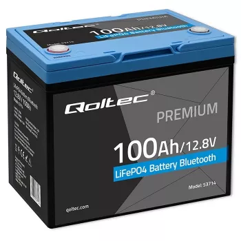 Batería LiFePO4 QOLTEC 12,8 V 100 Ah con Bluetooth — 12,8 V 100 Ah