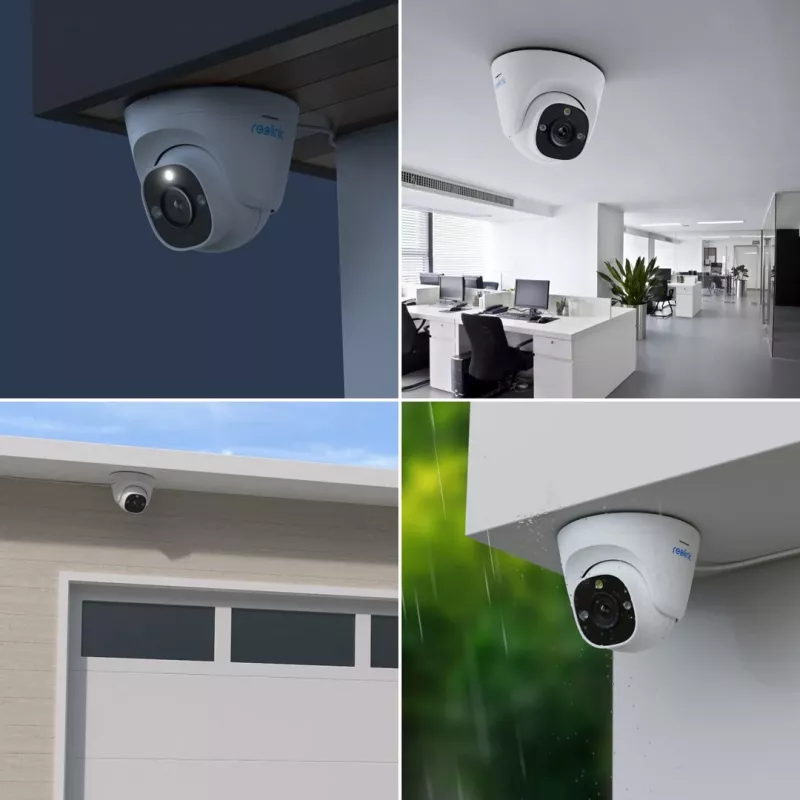 Reolink P344 cámara de seguridad IP domo PoE 12 MP, 4512x2512, objetivo de 4 mm, PoE/12 V DC, IP66, visión nocturna en color, audio bidireccional, 100°x50°, blanca