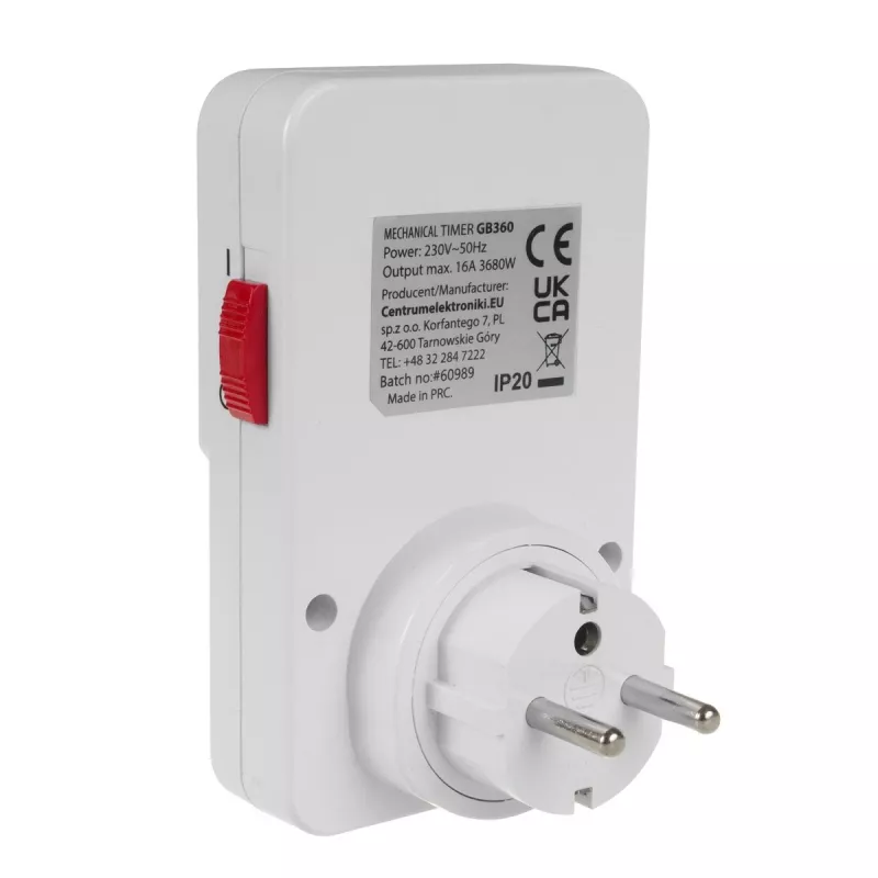 Temporizador mecánico GreenBlue GB360 — temporizador mecánico de enchufe para conmutación programada
