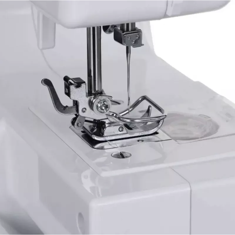 Máquina de coser semiautomática SINGER M1005 — 11 puntadas, 4 mm de ancho de puntada, canillero superior, brazo libre, 2,5 kg